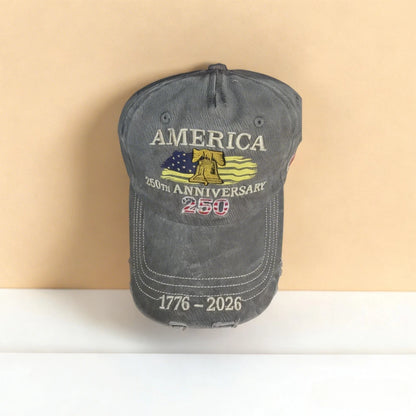 USA 250th Anniversary Letter Embroidered Baseball Cap