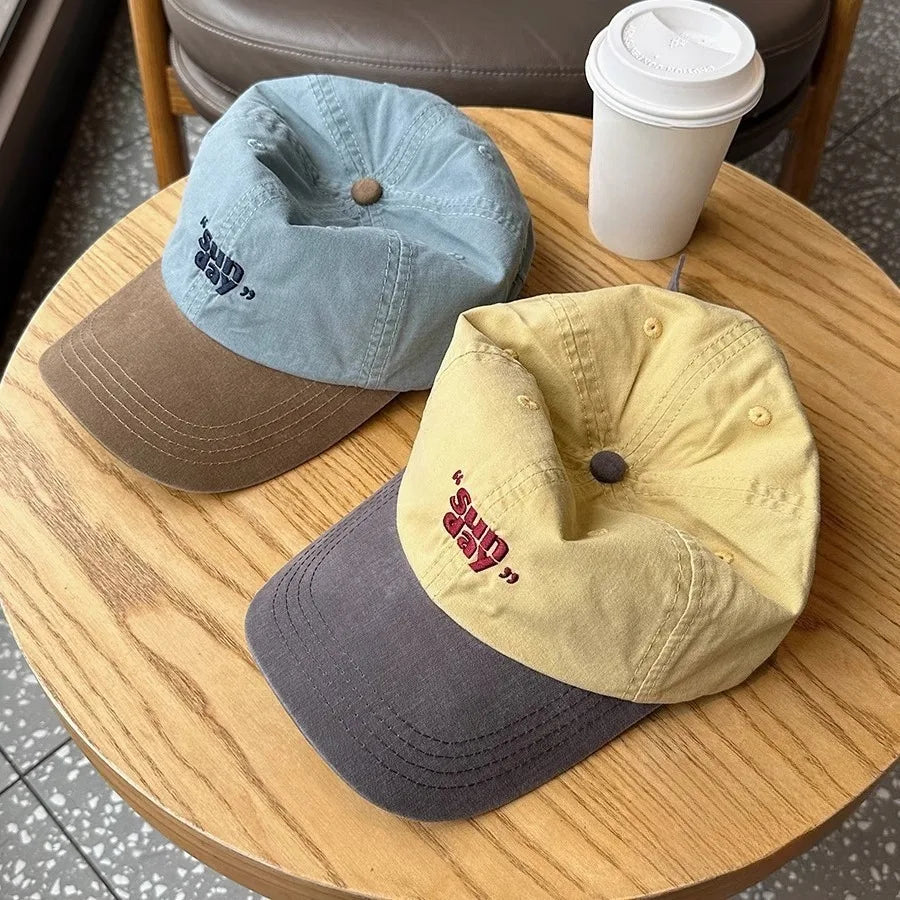 Small Niche Color Blocking Design Duckbill Cap Fashion Korean Outdoor Retro