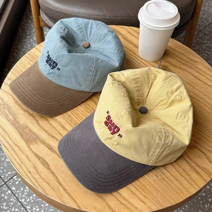 Small Niche Color Blocking Design Duckbill Cap Fashion Korean Outdoor Retro