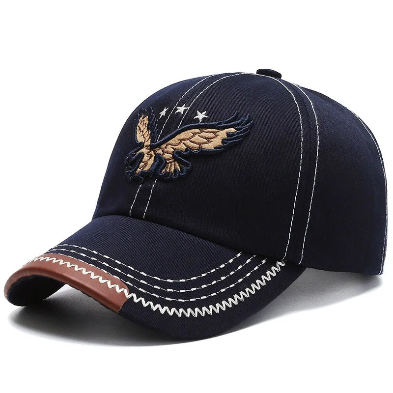Hats Men And Women Four-Season Shade Baseball Cap Eagle Embroidery Korean Version
