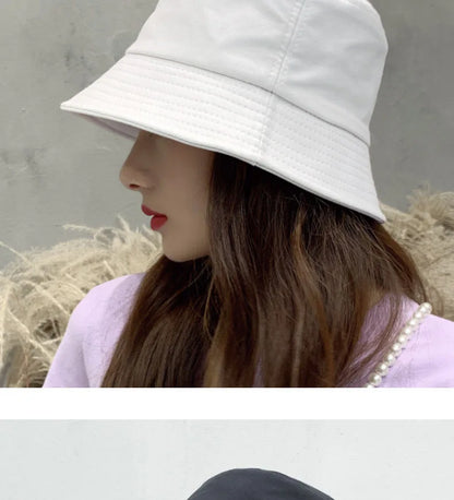 Fashion Bucket Hats Solid Panama Sunscreen Fisherman Cap Outdoor Beach Sun Cap Hat For Women Men