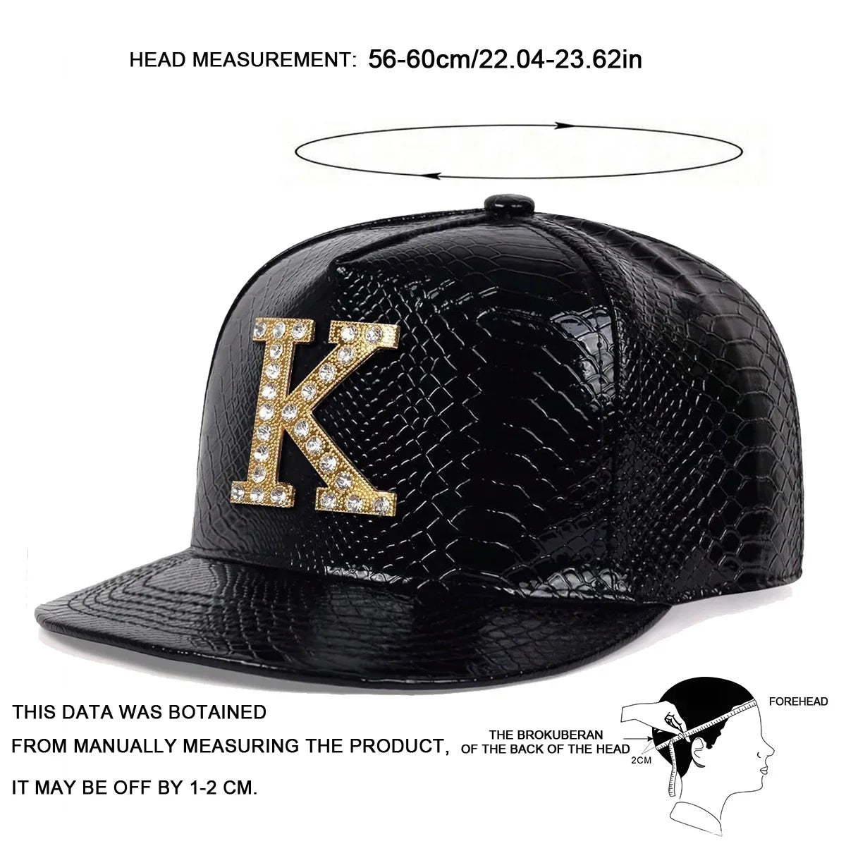 Unisex Diamond K Letter Label Hip-Hop Hats Spring Autumn