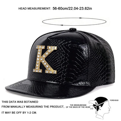 Unisex Diamond K Letter Label Hip-Hop Hats Spring Autumn