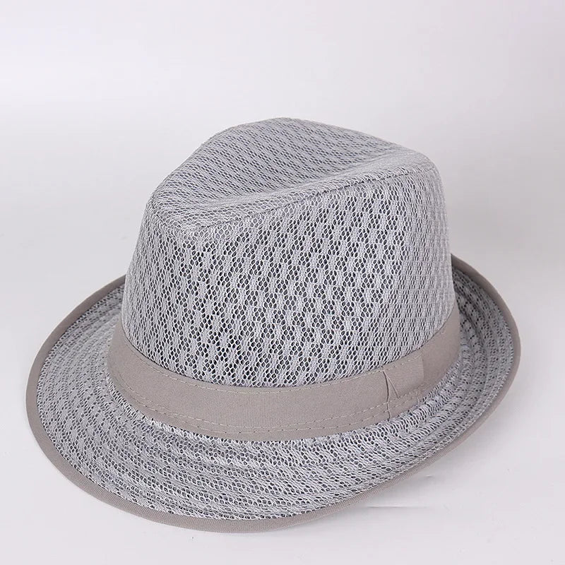 Men's & Women's Straw Breathable Jazz Hat Mesh Summer Sun Hat