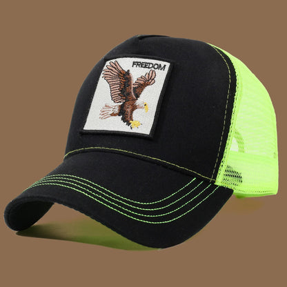 Unisex Trucker Cap with Eagle Embroidery & Applique - Suitable for Daily Casual Wear
