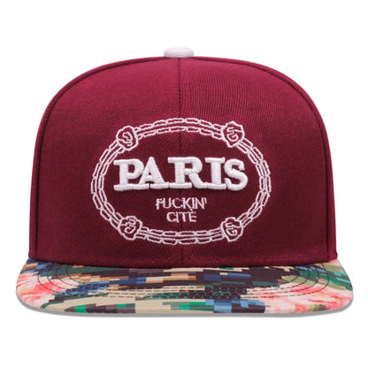 Creative Baseball Hat Paris Embroidered Flower Printed Hip Hop