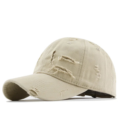Washed Hole Baseball Cap New Spring Solid Sunhat Men Women