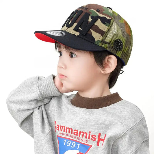 Casual Children Summer Run Cap Boys Letter Embroidery Snapback Caps