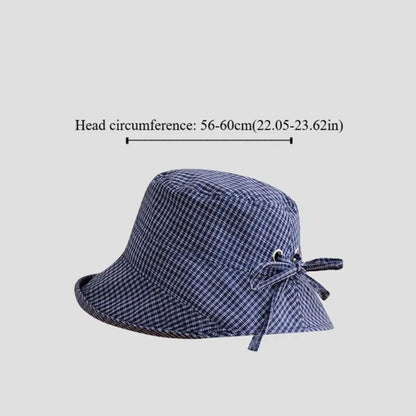 Korean Summer Plaid Bucket Cap