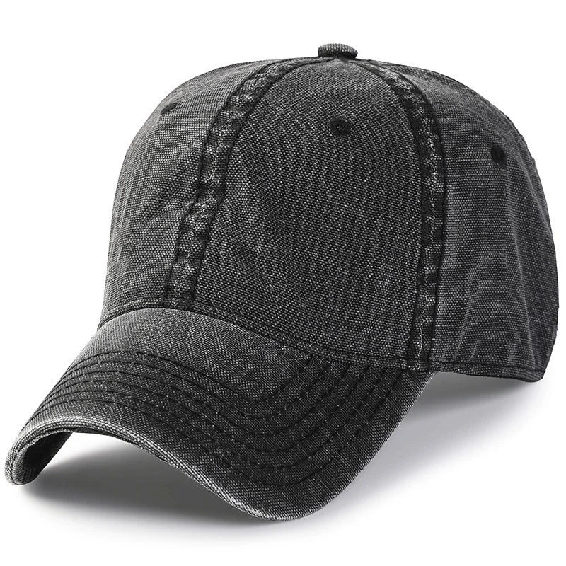 Denim Cotton Wash Snapback Hats Women Summer Sun Cap Big Head Man