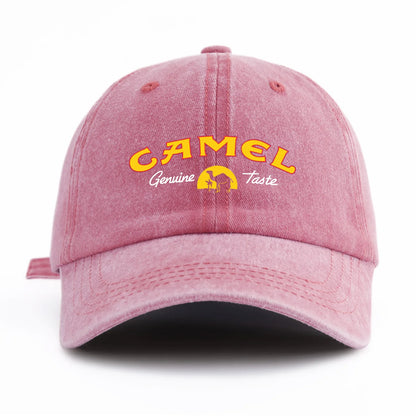 Camel Print Washed Baseball Cap For Adults, Minimalist Retro Style Casual Soft