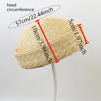 Natural Straw Sun Hat Ins Blogger Fashion Summer Flat Berets Women