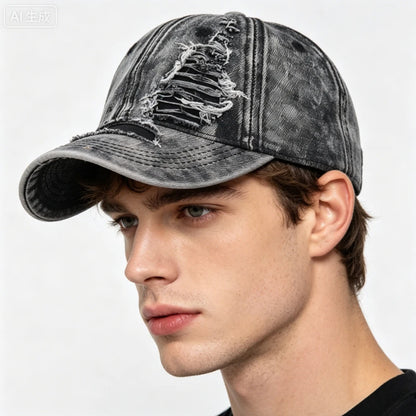 Ripped Denim Jean Baseball Cap Men Women