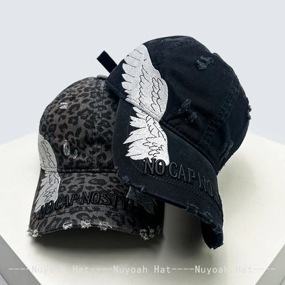 Embroidered Letters Dual-Bladed Angel Wings Baseball Hats