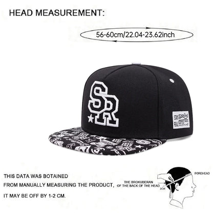 SnapbackHat Letter SR Embroidery Outdoor Leisure Sunshade Hat
