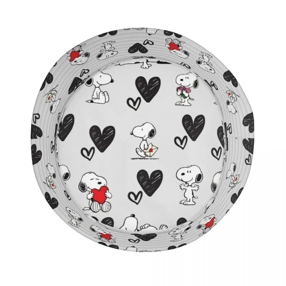 Trendy Snoopys Dog Bucket Hats Women Men Outdoor Sports Cartoon Heart Fishing