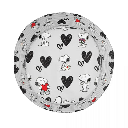 Trendy Snoopys Dog Bucket Hats Women Men Outdoor Sports Cartoon Heart Fishing