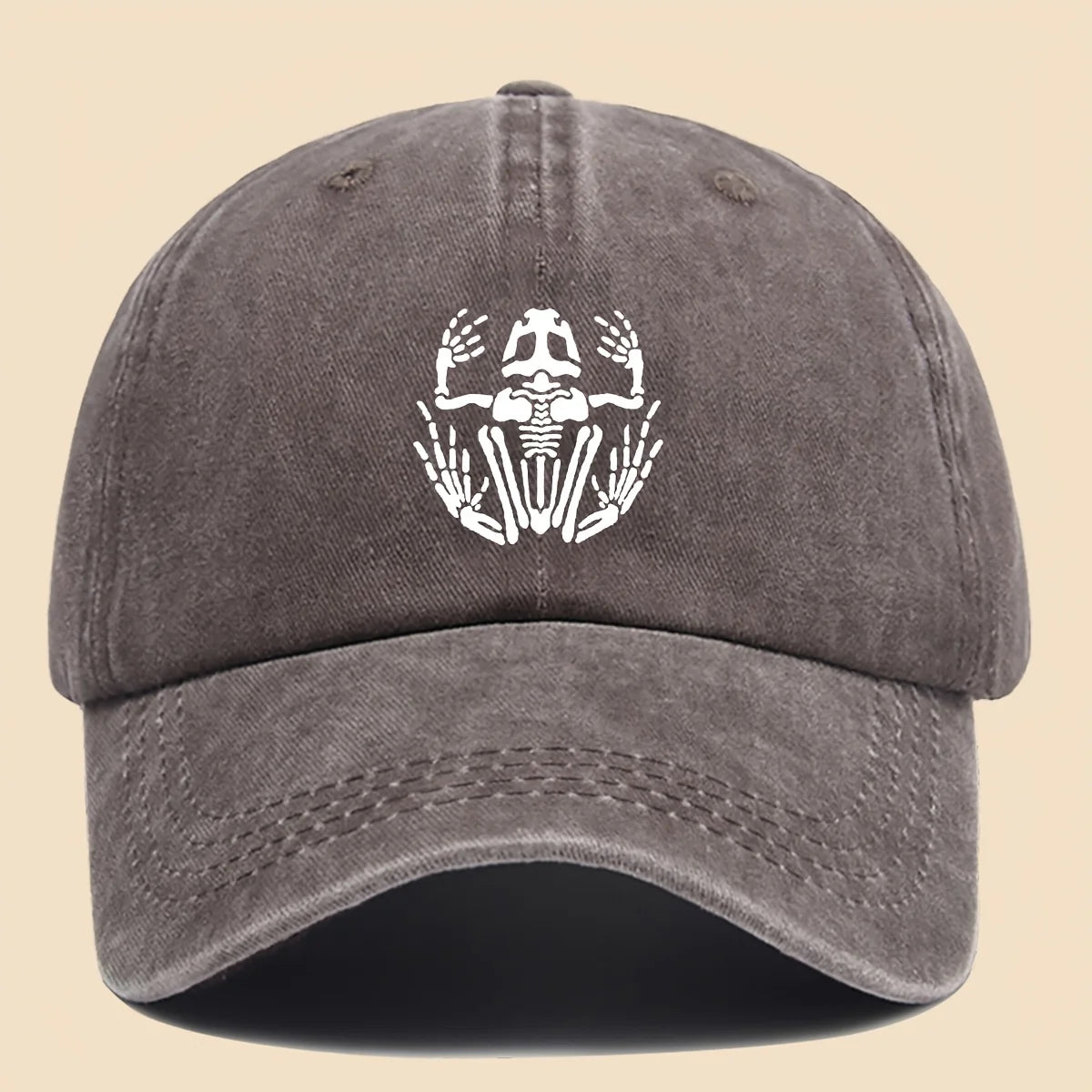 Skeleton Frog Printed Baseball Hat for Men and Women