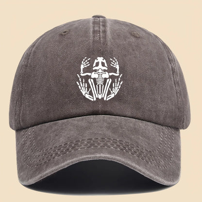 Skeleton Frog Printed Baseball Hat for Men and Women