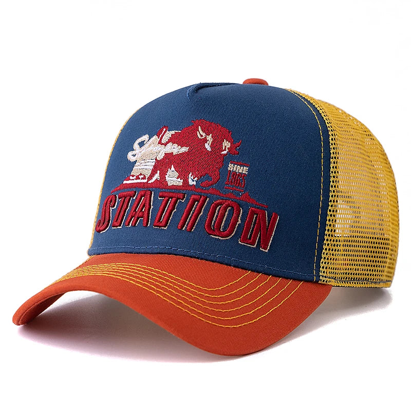 Unisex Station Letter Summer Fishing Cap