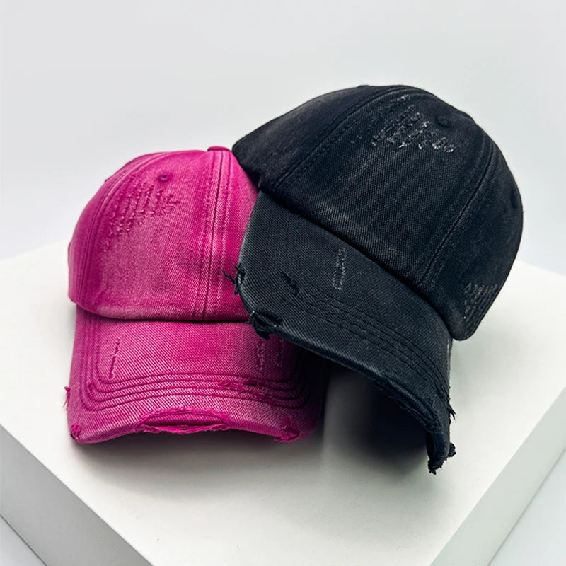 New Men Women Gradient American Vintage Broken Baseball Hats