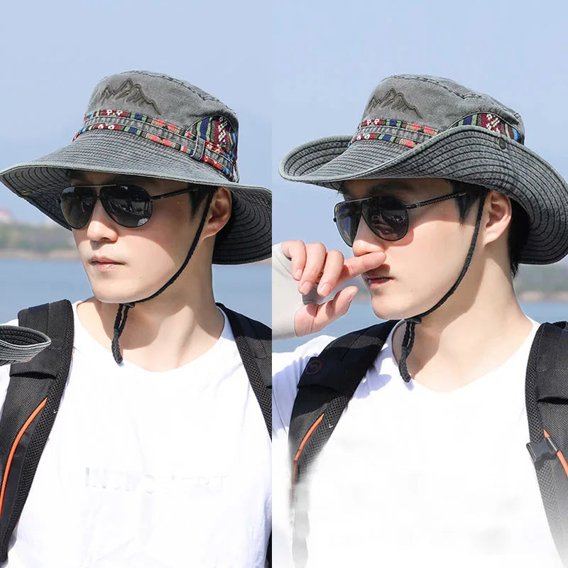 Summer Panama Bucket Hat Men Women 2026 Embroidered Bob Cap