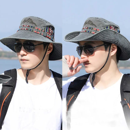 Summer Panama Bucket Hat Men Women 2026 Embroidered Bob Cap