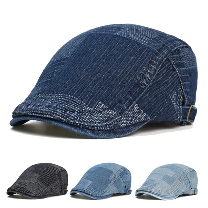 Lattice Washed Cotton Baseball Cap Men Women Vintage Denim Dad Hat