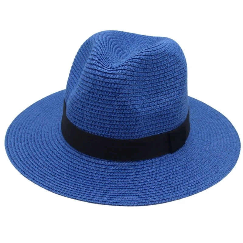 Spring And Summer Hot Selling Panama Straw Hat Square Black Ribbon Korean Style Hat