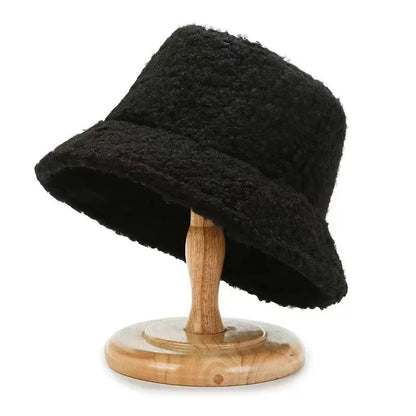 Lambswool Unisex Bucket Hats For Women Men Winter