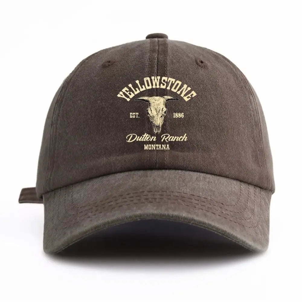 Vintage Bull Skull Western Cowboy Baseball Hats