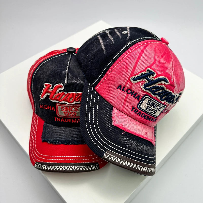 Korean Vintage Washing Men Women Baseball Hats Cotton Snapback Caps