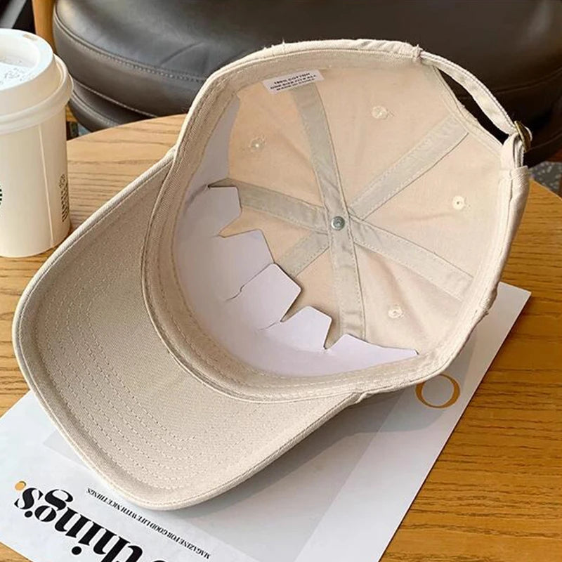 Soft Cotton Letters Baseball Cap For Women Men Retro Embroidery