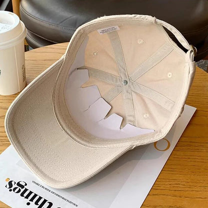 Soft Cotton Letters Baseball Cap For Women Men Retro Embroidery