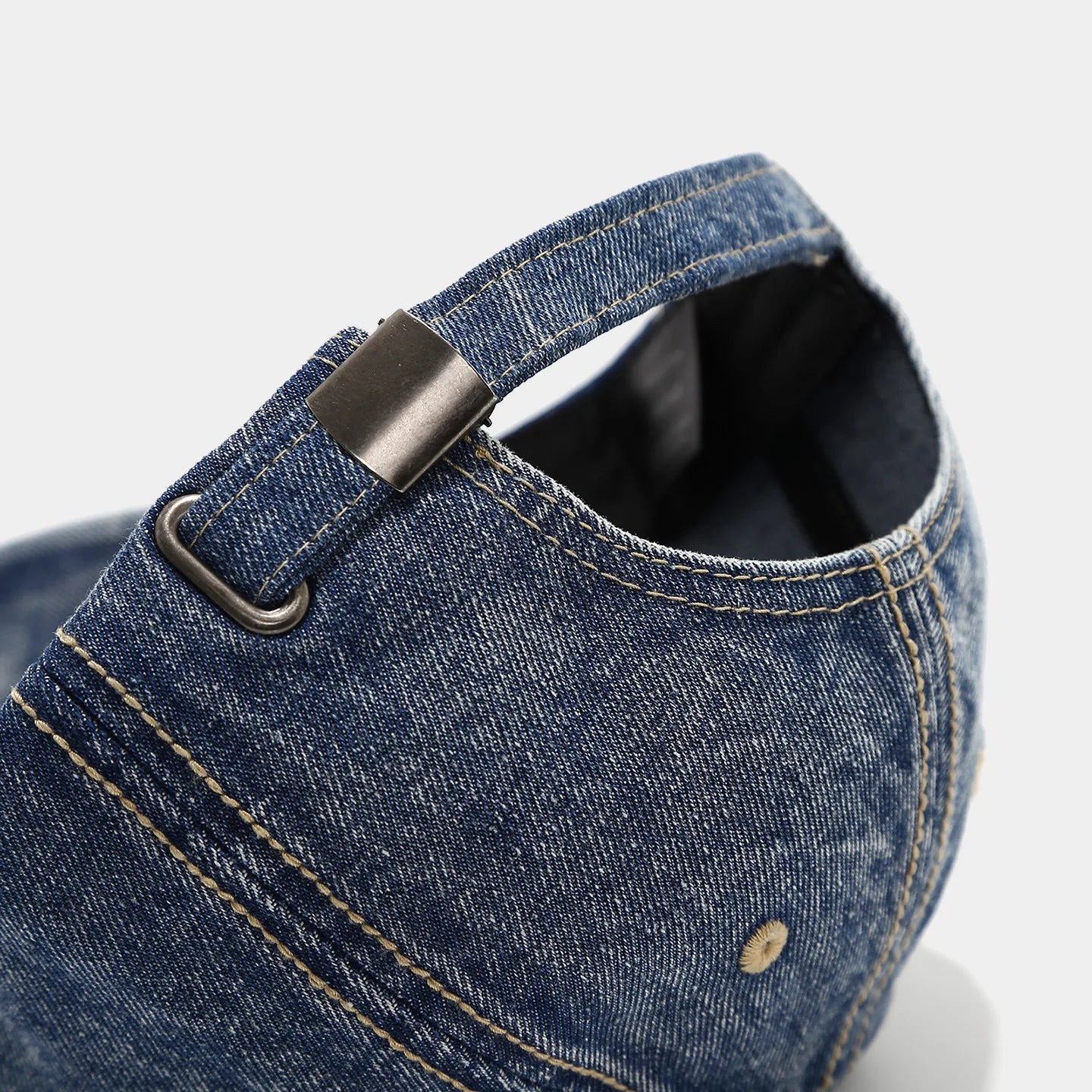 Stylish Distressed Washed Denim Baseball Cap Women Men
