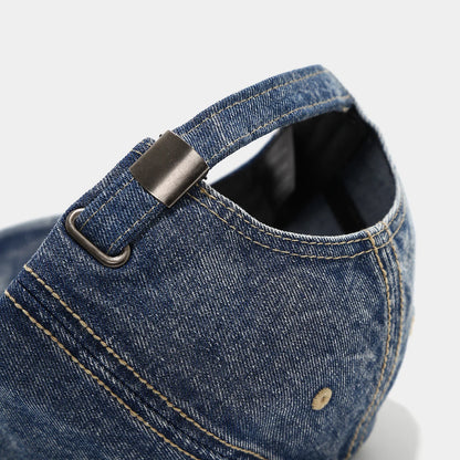 Stylish Distressed Washed Denim Baseball Cap Women Men