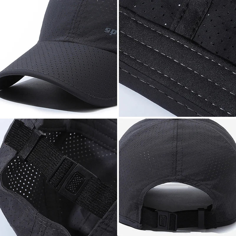 Quick Dry Baseball Cap For Men Outdoor Sports Mesh Breathable Sun Hat