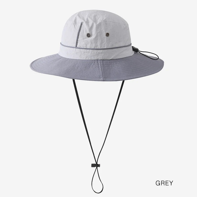 Color-Blocked Wide-Brimmed Sun Hat