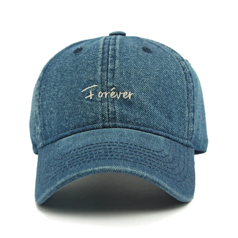 Snapback Cap Spring Summer Washable Denim