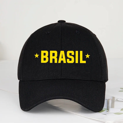 Brazil Fans “BRASIL” Printed Soft-Peak Baseball Cap