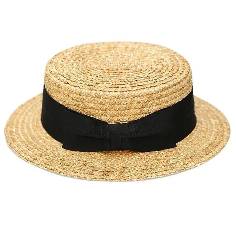 British Striped Natural Straw Hat European And American