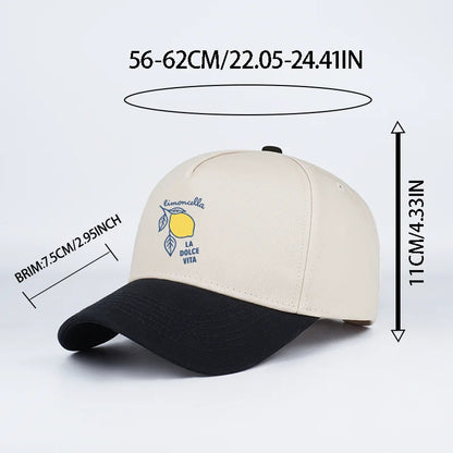 "Limoncello La Dolce Vita" Lemon Print Baseball Cap