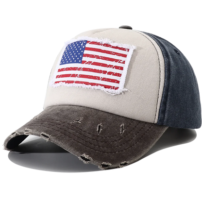 New Designer USA Flag Embroidered Baseball Cap Vintage 5 Panel Snapback