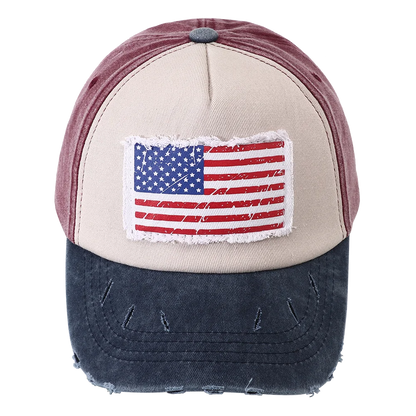 New Designer USA Flag Embroidered Baseball Cap Vintage 5 Panel Snapback