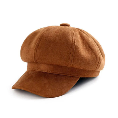 Casual Suede Fabric Hats & Caps Solid Color Adjustable Baker Cap