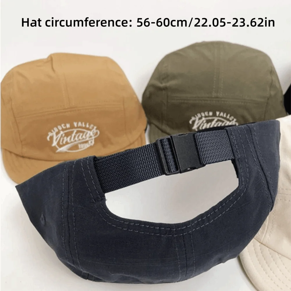 Casual Short Brim Baseball Cap 5-Panel Breathable Flat-Brimmed Sun Cap