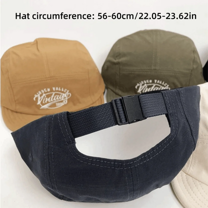 Casual Short Brim Baseball Cap 5-Panel Breathable Flat-Brimmed Sun Cap