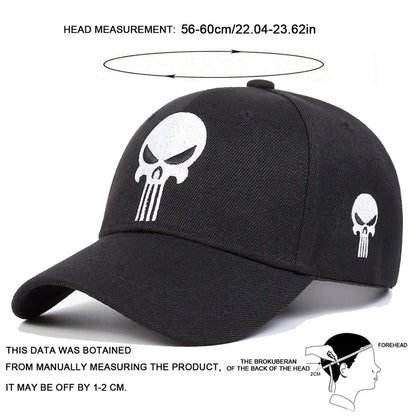 Unisex Skull Head Embroidery Baseball Caps Spring Autumn