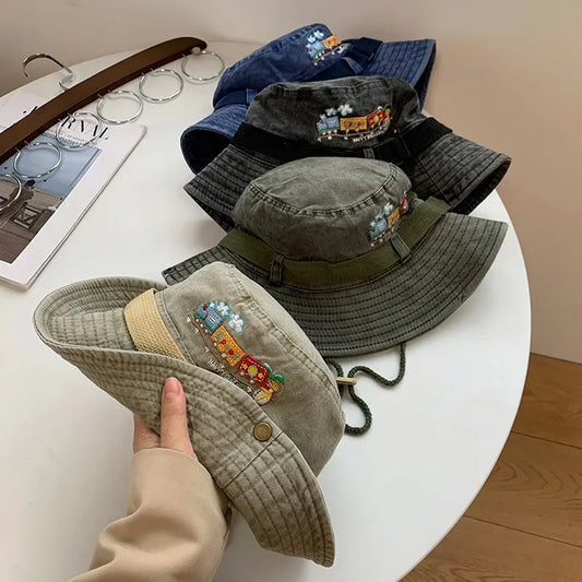 Retro Washed Cotton Fisherman Caps for Women
