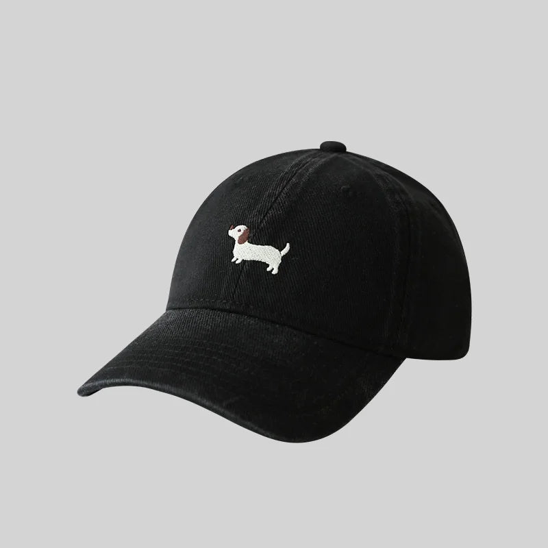 Dachshund Embroidery Baseball Hat Sunscreen Fashion Outdoor Hat Suitable for Men and Women